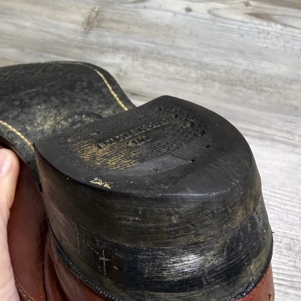 Vtg dingo Work Boots Mens 10.5 Made in USA 70s worn western cowboy rugged‎ WORN